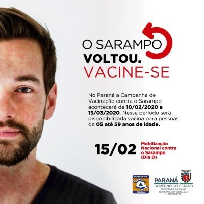 “Dia D” de vacinação contra o Sarampo e Febre Amarela acontece em Colombo