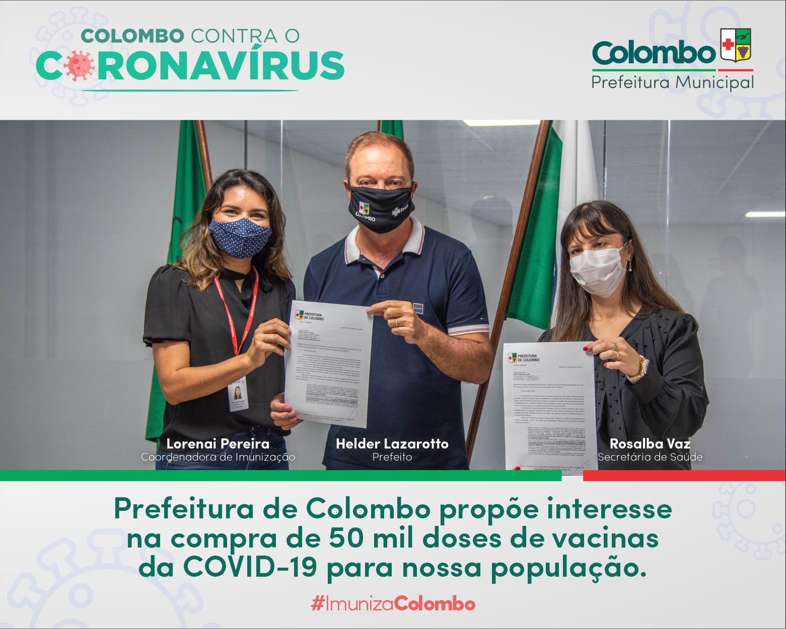 Colombo sinaliza intenção de compra de 50 mil doses de vacina contra a Covid-19