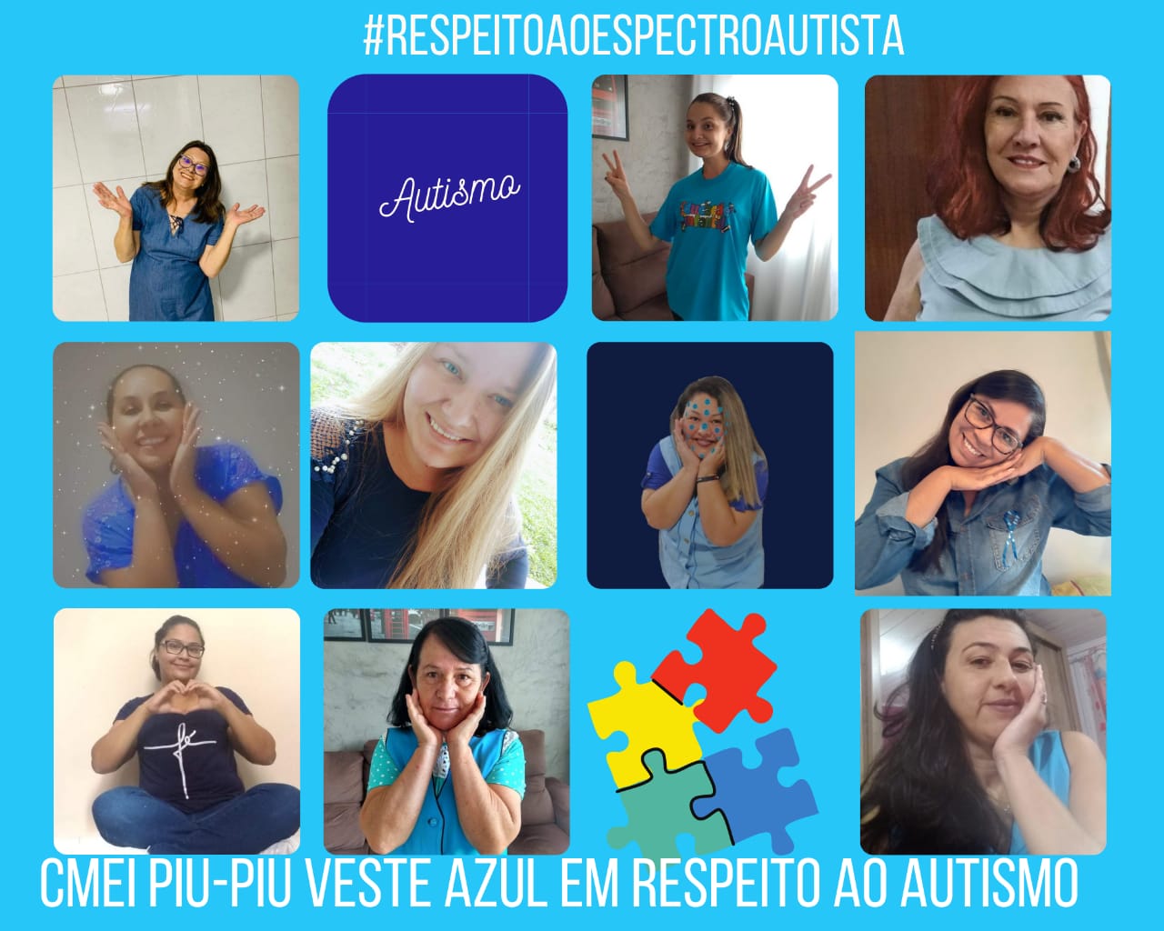 Escolas Municipais e CMEIs vestem azul em campanha do Mês do Autismo