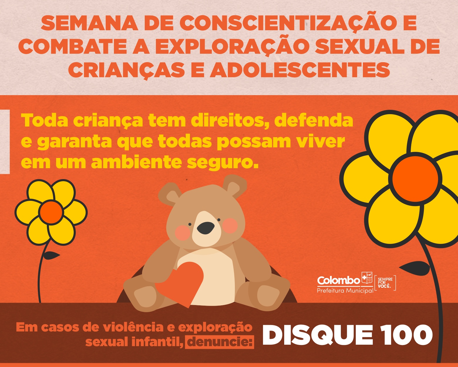 Colombo promove ações online de conscientização contra o abuso de crianças e adolescentes