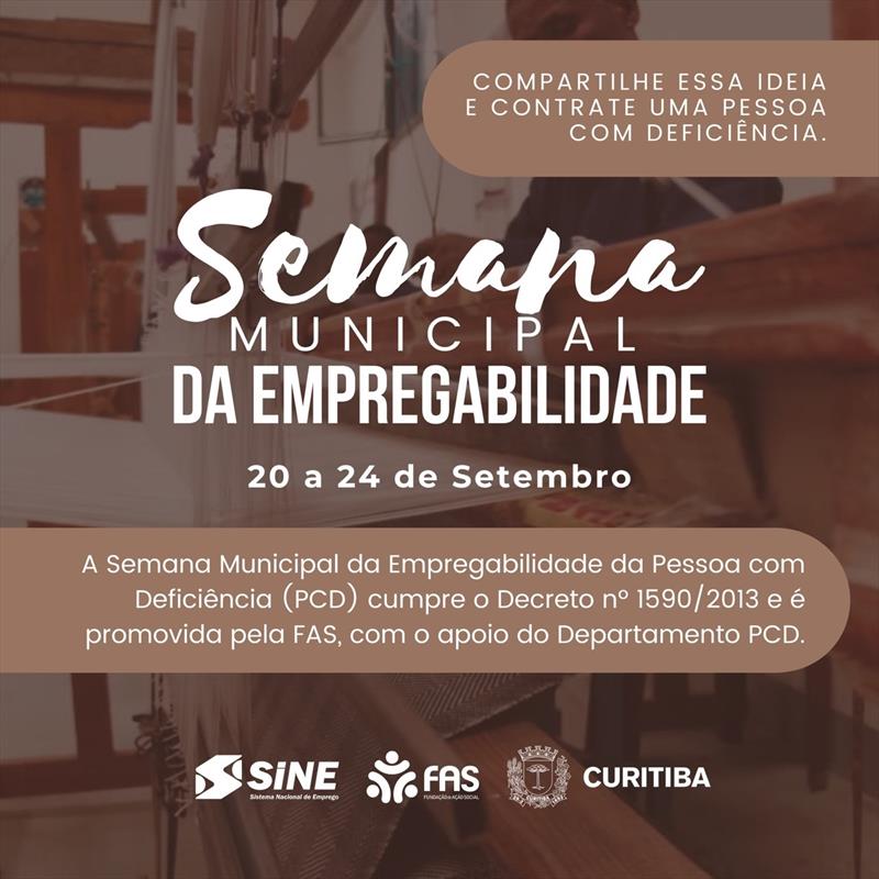 Curitiba promove a Semana da Empregabilidade para Pessoas com Deficiência